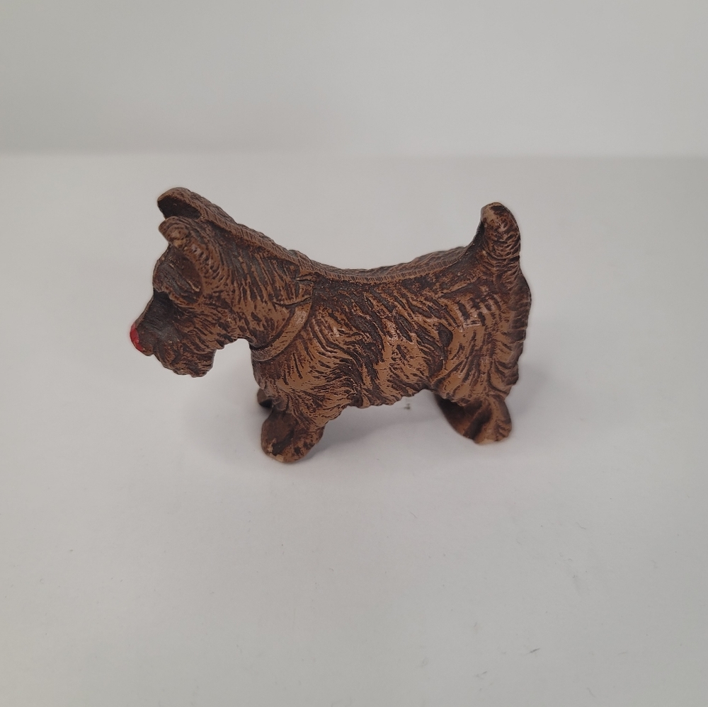 Vintage Miniature Scottish Terrier Figurine Composite Brown